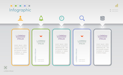 Infographics design template with icons, process diagram, vector eps10 illustration