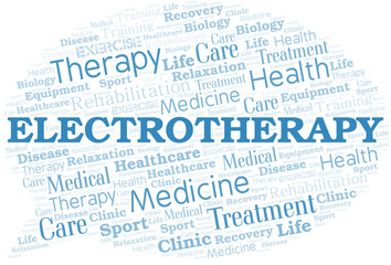 Electrotherapy word cloud. Wordcloud made with text only.