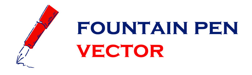 万年筆のシンプルなイラスト、ベクターデータ