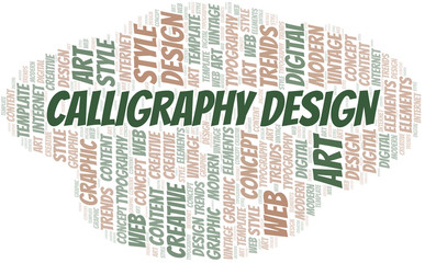 Calligraphy Design word cloud. Wordcloud made with text only.