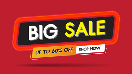 Big Sale fire burn frame template banner discount concept.Special 60% offer end of season special offer banner shop now.Vector illustration.