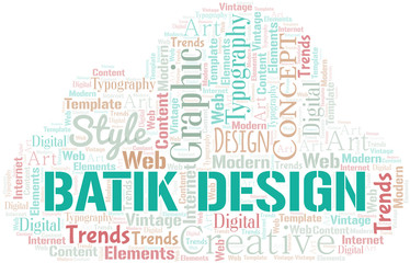 Batik Design word cloud. Wordcloud made with text only.