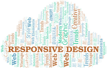 Obraz premium Responsive Design word cloud. Wordcloud made with text only.