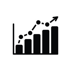 Black solid icon for statistics data 