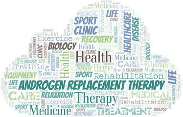 Androgen Replacement Therapy word cloud. Wordcloud made with text only.