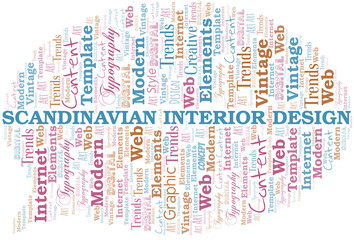 Scandinavian Interior Design word cloud. Wordcloud made with text only.