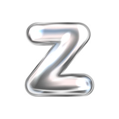 Silver perl foil balloon, inflated alphabet symbol Z