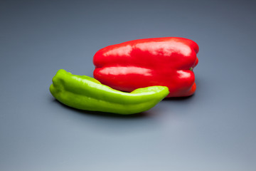 Pimiento rojo y pimiento verde