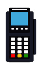 Finance and Business - Flat Illustration - POS Terminal on a white Background