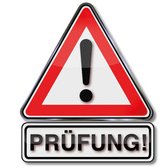 Schild Achtung Prüfung in diesem Raum