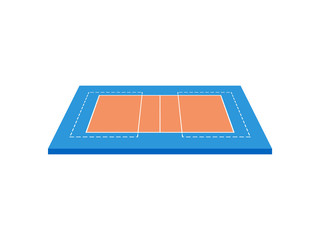 Volleyball Court. View from above. Vector illustration on white background.