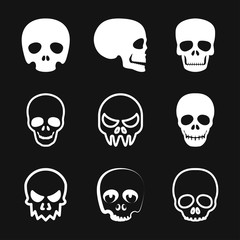 Skull icon vector sign symbol for design