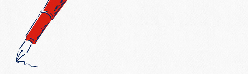 万年筆のシンプルなイラスト、コピースペース