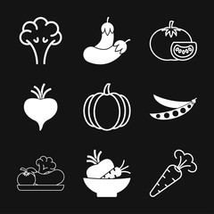 Vegetables Icon vector sign symbol for design