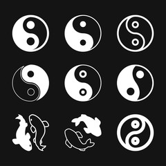 Yin Yang icon vector sign symbol for design