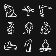 Yoga Fitness Icon vector sign symbol for design