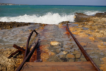 old pier in the sea