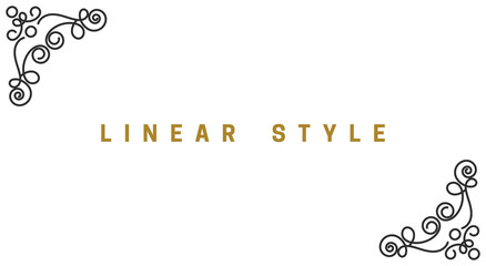 Decorative corner elements. Vintage, vector design elements, invitations, frames, menus, labels and websites. Graphics, vector. In a linear, antique style. On a white background.