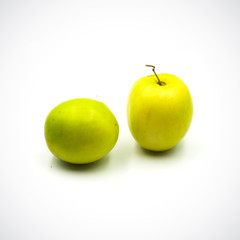 Fresh jujube green isolated on the white background