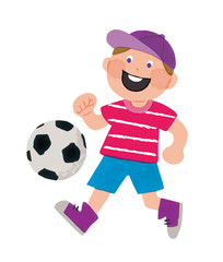 サッカー少年　イラスト　ベクター