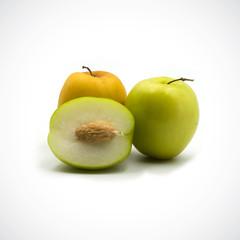 Fresh jujube green orange isolated on the white background