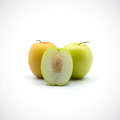 Fresh jujube green orange isolated on the white background