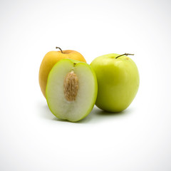 Fresh jujube green orange isolated on the white background