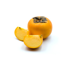 Naklejka na ściany i meble Ripe persimmon isolated on the white background.