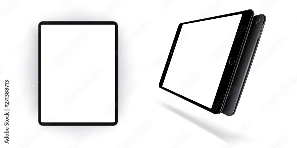 Aufkleber mockup tablet collection set isolated on white vector design. outline mockup electronics devices pho