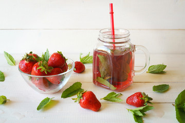 drink with strawberries