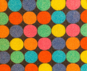 Colorful rounded closely arranged colored carpet