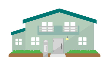 Detailed cottage house. flat vector illustration.