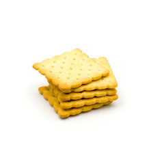  stack of crackers  Isolated on the white background