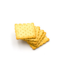 stack of crackers  Isolated on the white background
