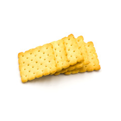  stack of crackers  Isolated on the white background