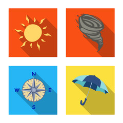 Isolated object of weather and climate logo. Collection of weather and cloud stock vector illustration.