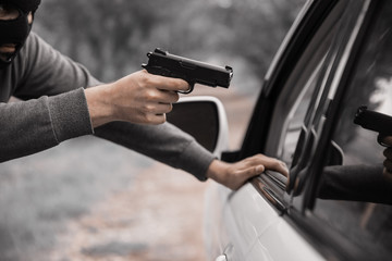 man with a gun threatened driver