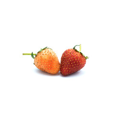 Organic strawberries Fresh  Isolated on the white background.