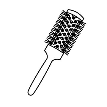 recommend clip art: Line art black and white round comb