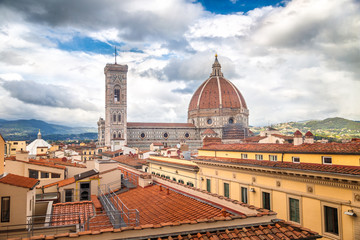 Fototapeta na wymiar Cityscape of Florence with Cathedral of Saint Mary of the Flower, Italy, Europe.