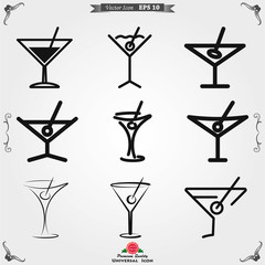 Martini icon logo, illustration, vector sign symbol for design