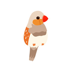 Little Amadin Bird, Cute Birdie Home Pet Vector Illustration