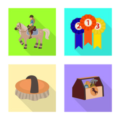 Fototapeta premium Isolated object of track and racing icon. Set of track and riding stock vector illustration.