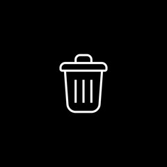 Trash Simple vector icon. Illustration symbol design template for web mobile UI element. Perfect color modern pictogram on editable stroke. Trash icons for your business project white on black