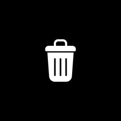 bin icon. black flat vector illustration on white background