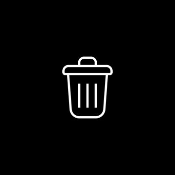 Trash Simple vector icon. Illustration symbol design template for web mobile UI element. Perfect color modern pictogram on editable stroke. Trash icons for your business project white on black