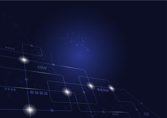 Obraz premium Abstract geometric connect lines and dots.Simple technology graphic background.Illustration Vector design Network and Connection concept.