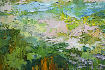 Artists oil paints multicolored closeup abstract background.