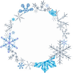 Round frame with snowflakes.