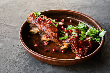 Delicious restaurant dish of national Georgian cuisine